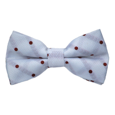 Navy with White Polka Dots Linen Bow Tie