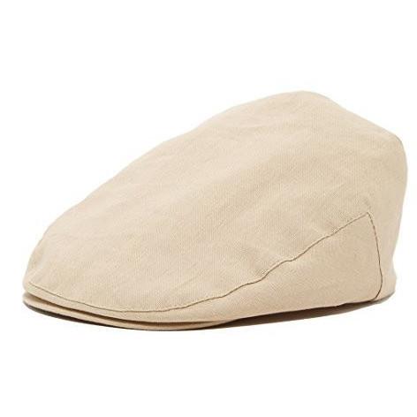 Tan Linen Tweed Page Newsboys Driver Cap