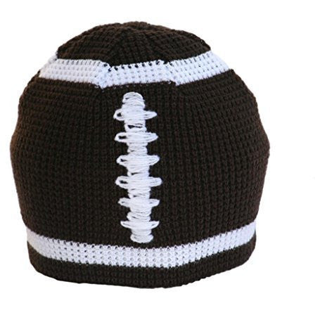 Boys Brown Football Knitted Beanie