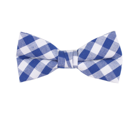 Blue and White Stripes Sheersucker Bow Tie