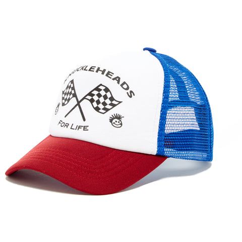 Red and Navy Knuckleheads Trucker Hat