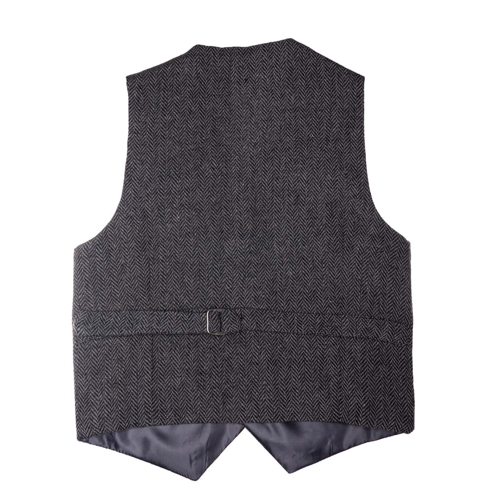 Dark Grey Tweed Born To Love Kids Vest Wedding Fashion