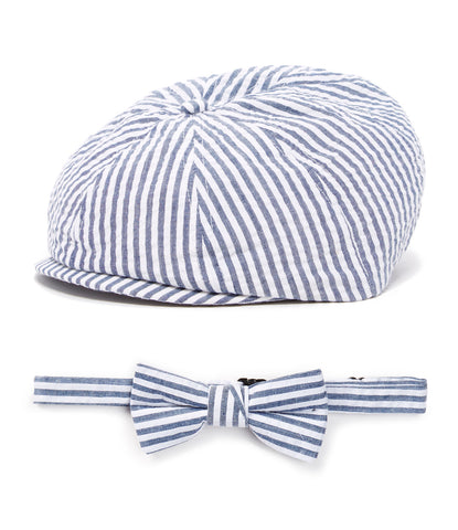 Navy Stripes Driver Hat and Bow Tie Set