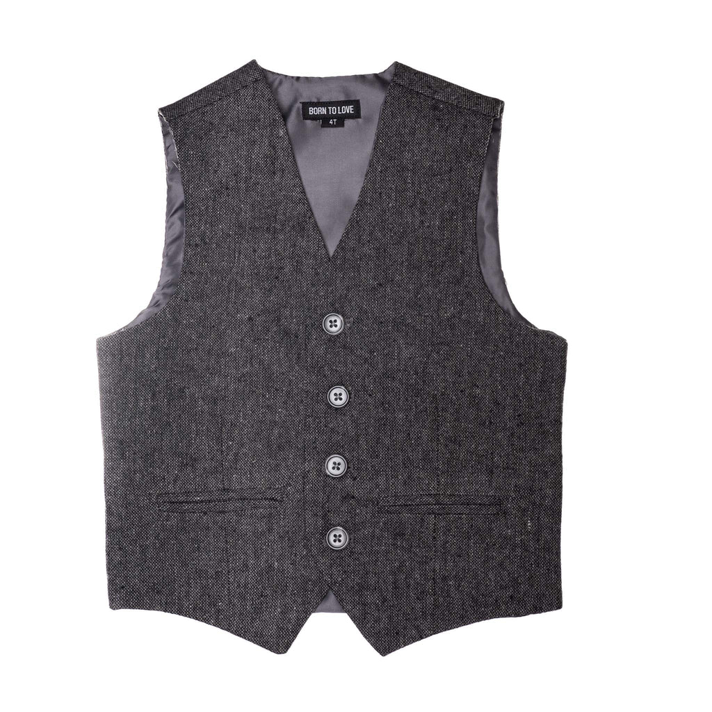 Grey Ring Bearer Born To Love Kids Vest Wedding Fashion