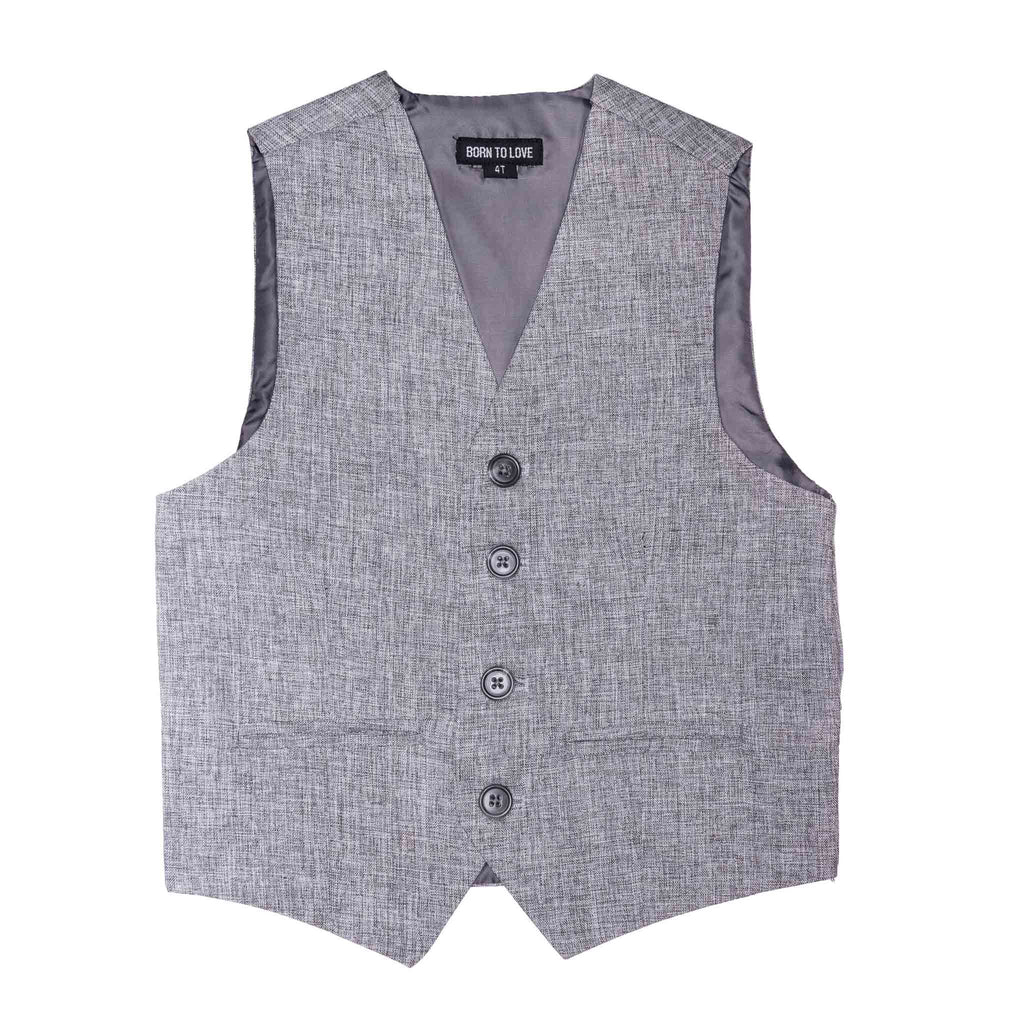 Light Grey Ring Bearer Born To Love Kids Vest Wedding Fashion