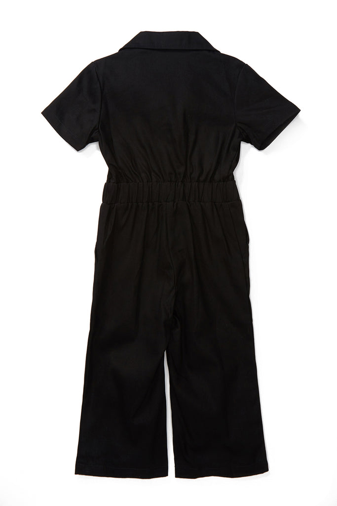 Knuckleheads Girl`s Black Grease Monkey Coverall