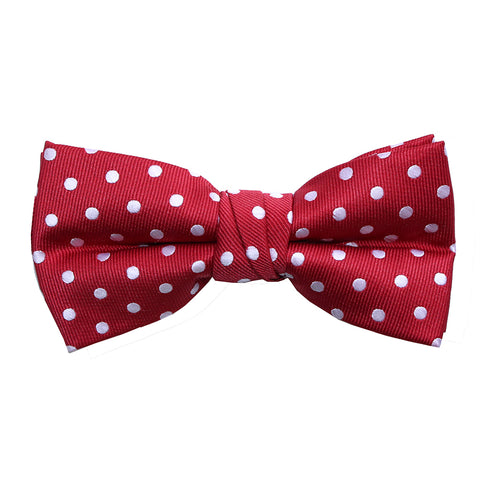 Red with White Polka Dots Bow Tie