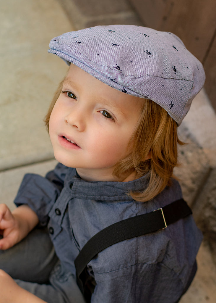 Light Blue Skulls Driver Cap