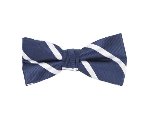 Yellow Navy Striped Bow Tie