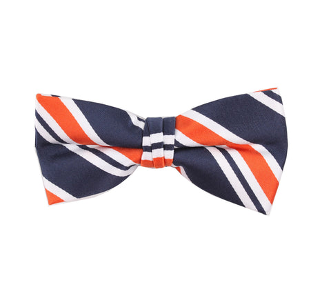 Green and Navy Stripe Bow Tie
