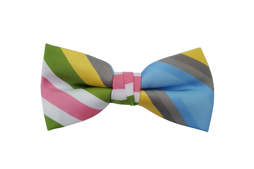 Multicolored Striped Bow Tie
