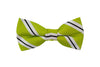 Lime Green Striped Bow Tie
