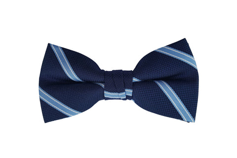 Light Blue Striped Bow Tie