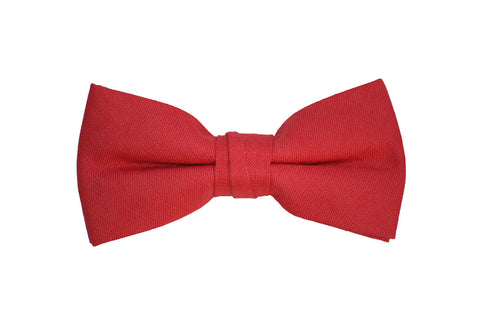 Red Chambray Linen Bow Tie