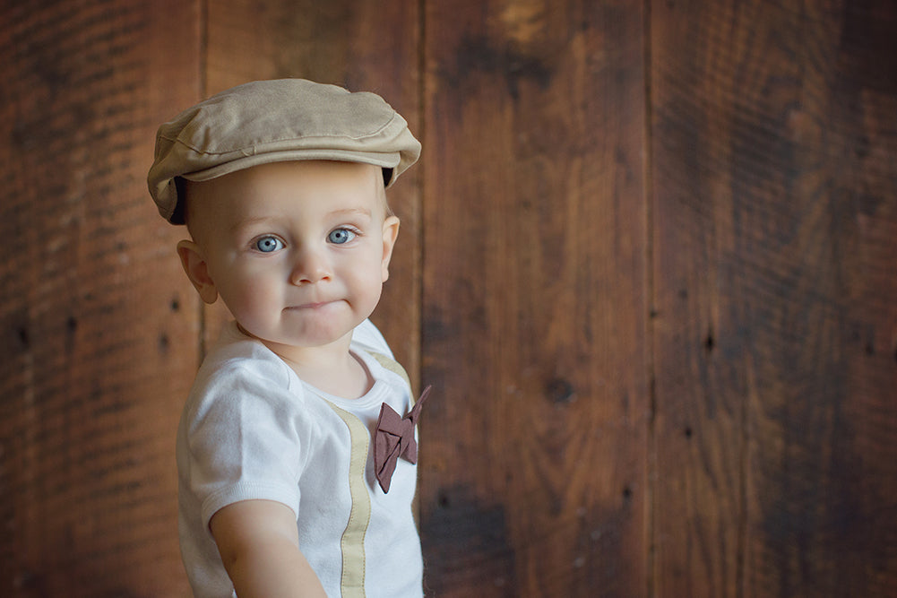 Tan Linen Tweed Page Newsboys Driver Cap