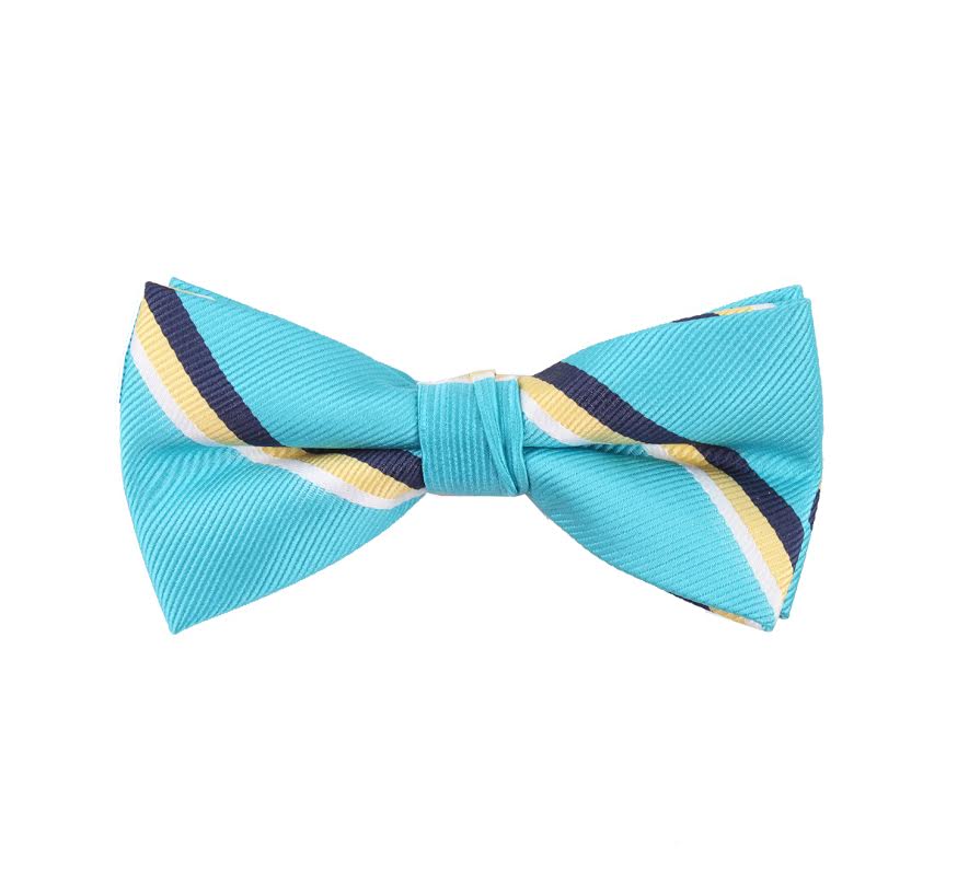 Blue Striped Bow Tie