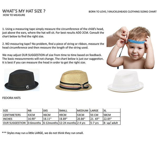 Fedora hat sizes sales