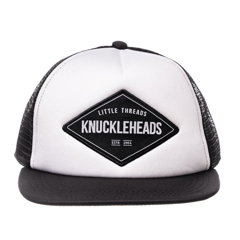 Knuckleheads Gray White Baby Boy Infant Trucker Hat Snap Back Sun Mesh Baseball Cap