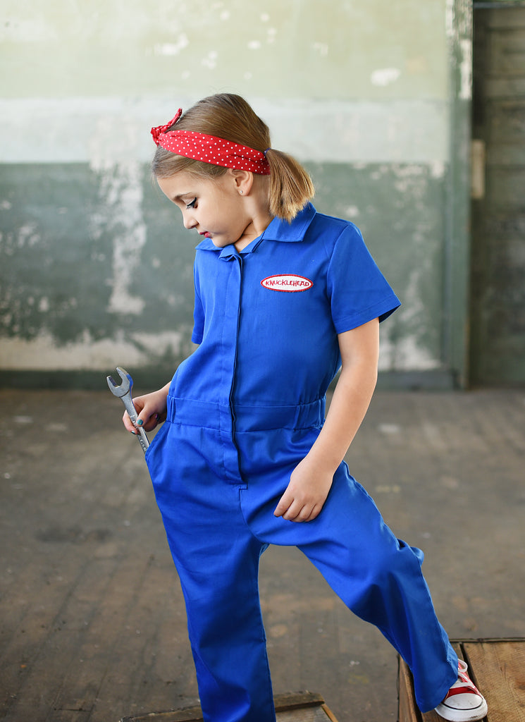 Knuckleheads Kids Coverall for Girls Mechanic Halloween Jumpsuit Costume Baby Outfit