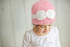 Girls Pink Beanie Hat With Bow