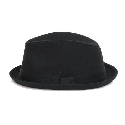 Gray Fedora with Black and Red Stripe