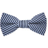 Navy and White Stripe Cotton Bow Tie