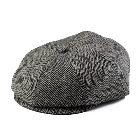 Tan Herringbone - Baby Boy's Hat Vintage Driver Caps