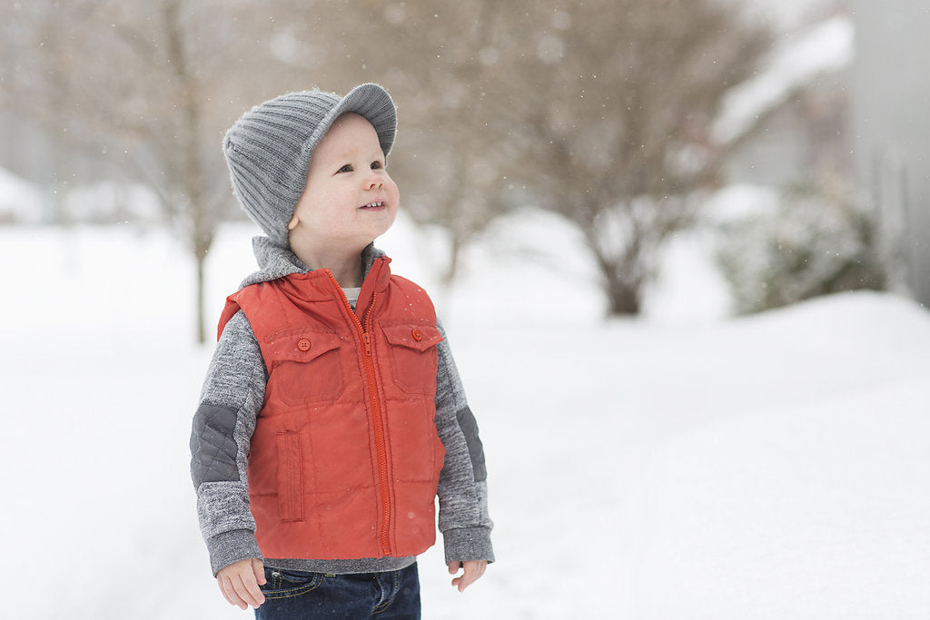 Gray Rib Beanie with Embroidery