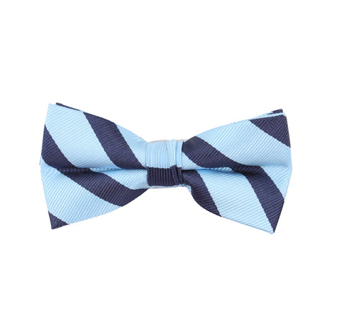 Blue and Gray Stripe Bow Tie
