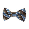 Blue and Brown Stripe Bow Tie