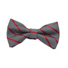Houndstooth with Red Stripe Bow Tie