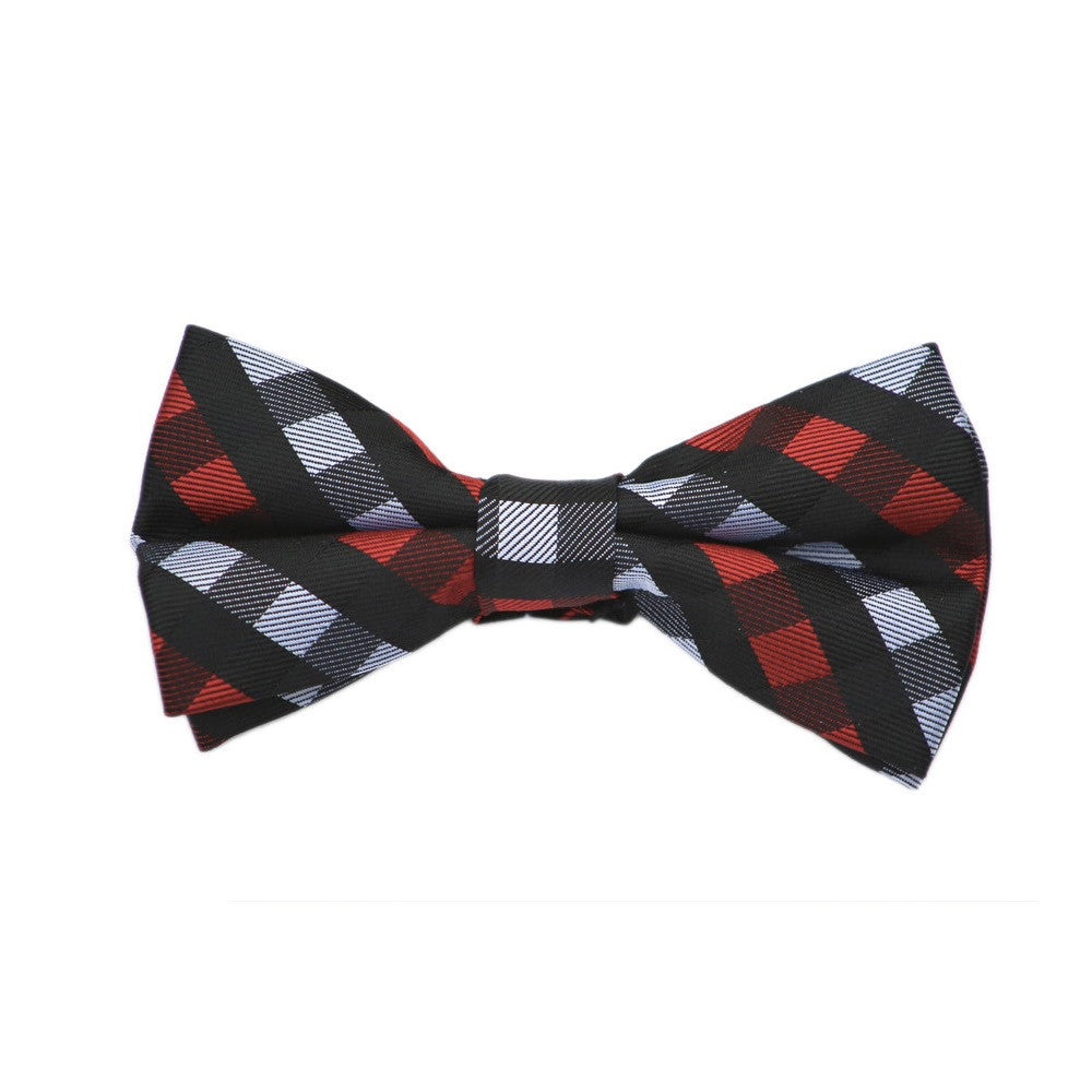 Black, Red and Gray Bow Tie
