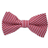 Red and White Stripe Cotton Bow Tie