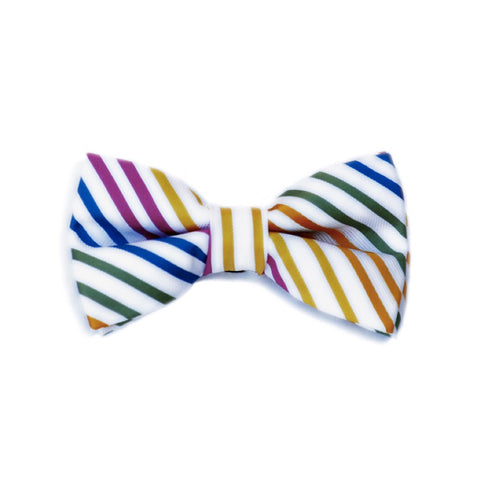 Blue and Brown Stripe Bow Tie