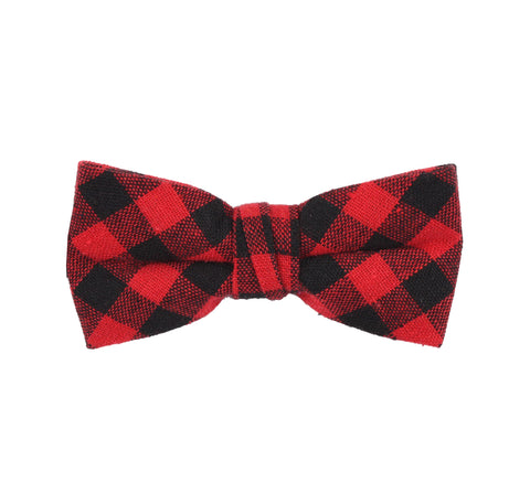 Navy and Blue Plaid Bow Tie