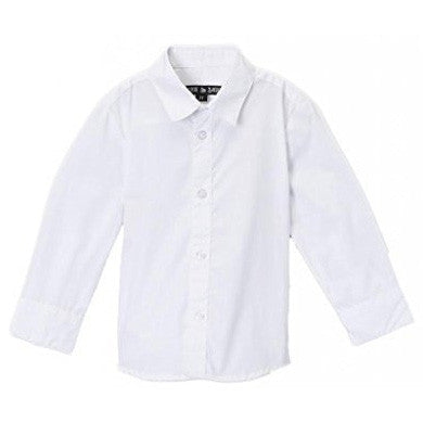 Boy's White Button Down Short Sleeve Shirt