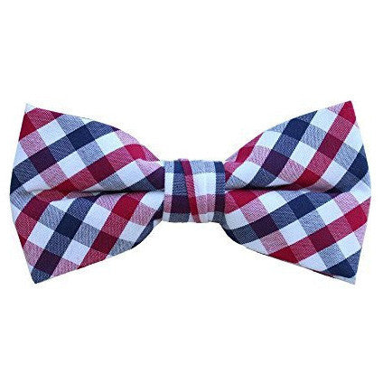 Navy and Blue Plaid Bow Tie