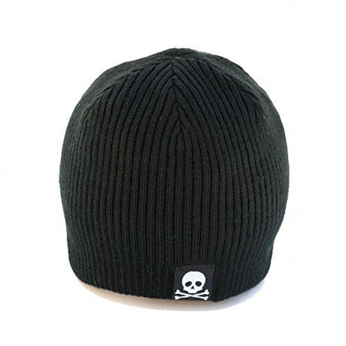Black and Gray Baby Skull Tag Beanie Baby Hat