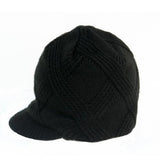 Black Boy's Baby Visor Stripes Detail Beanie Hat with Wings Logo Tag