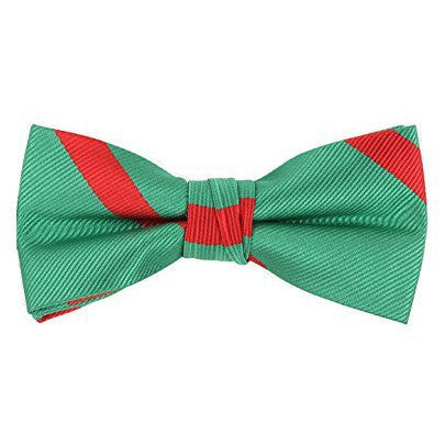 Green Striped Bow Tie