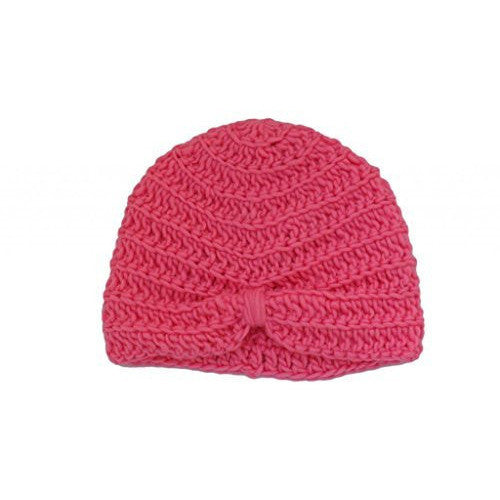 Girls Pink Turban Beanie Hat