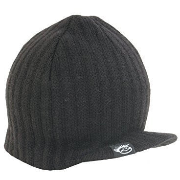 Black Rib Visor Baby Beanie with Tag Baby Hat