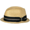 Straw Fedora with Black Stripe Band