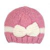 Girls Pink Beanie Hat With Bow