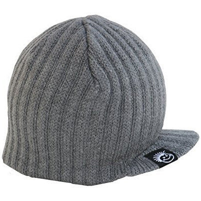 Stripe Visor Beanie with Logo Tag