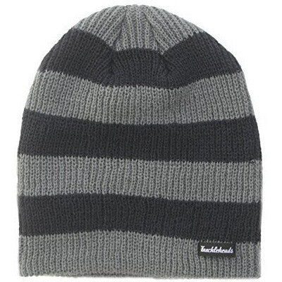 Stripe Visor Beanie with Logo Tag