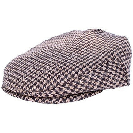 Brown Houndstooth Boy's Ring Bearer Ivy Newsboy Cap