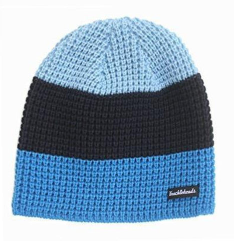 Girl's Stripe Beanie With Flowers