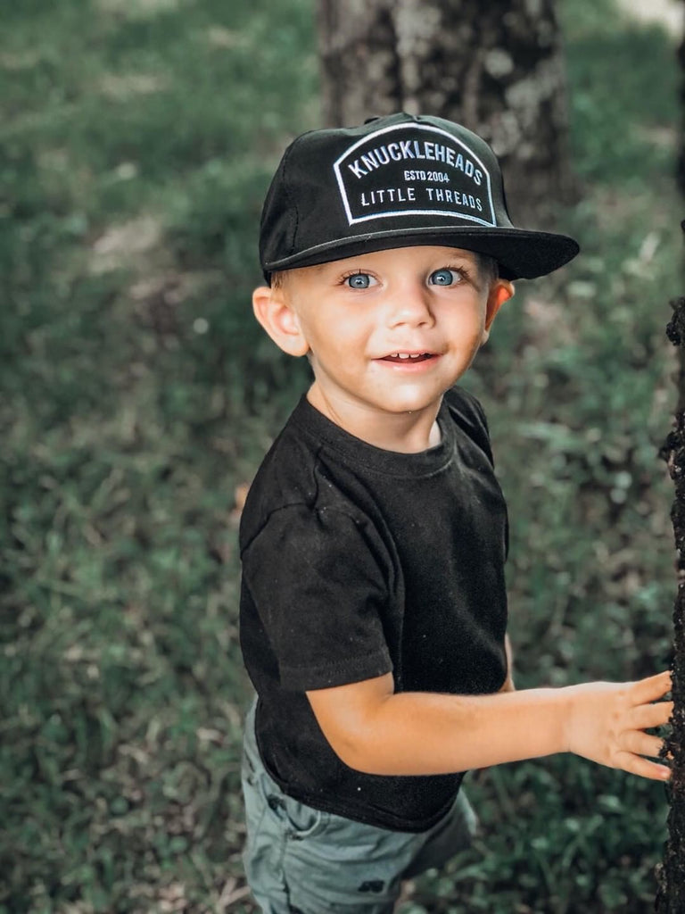 Black Knuckleheads Patch Trucker Hat Round