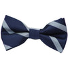 Navy Stripe Bow Tie
